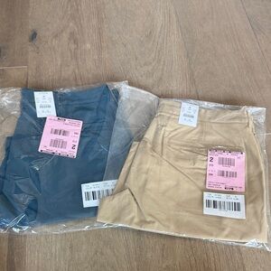 BRAND NEW Never Opened J.Crew Set Blue & Tan "Perfect Tech Chino 9" Shorts Sz 30